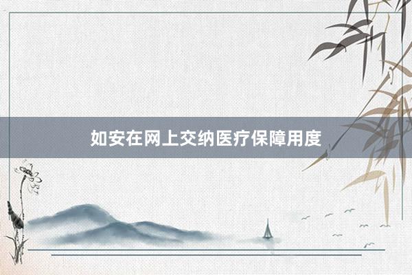 如安在网上交纳医疗保障用度
