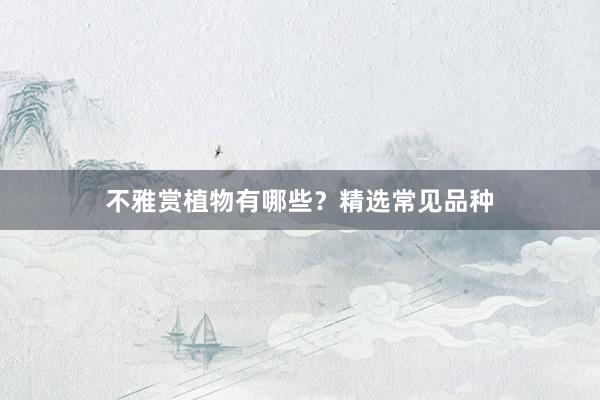 不雅赏植物有哪些？精选常见品种